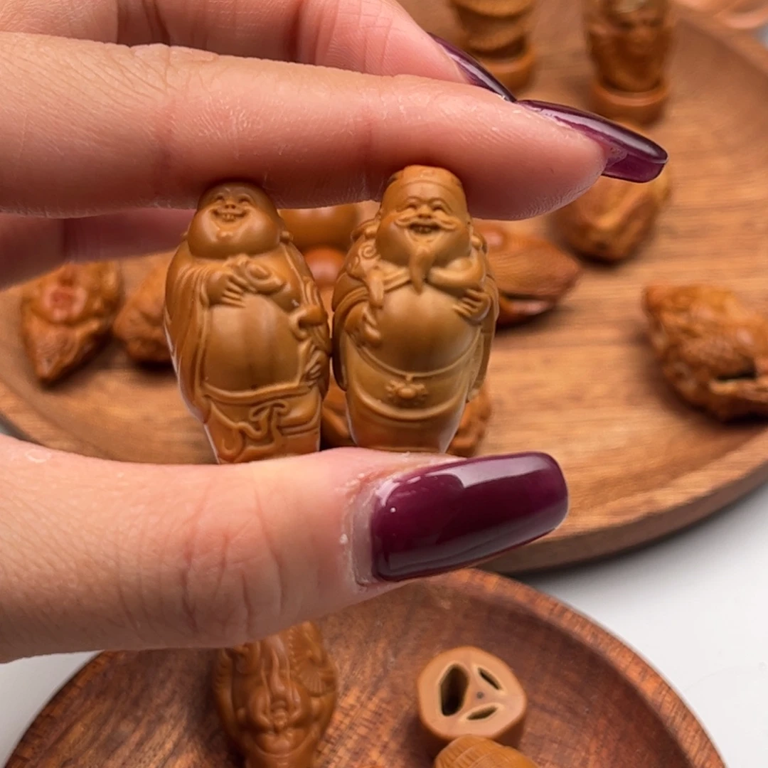 橄榄核吊坠大财迷一对