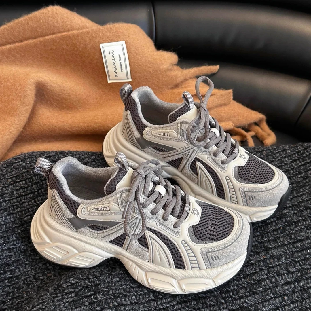 2025年春季新款爆款轻便厚底增高老爹鞋女时尚百搭休闲运动鞋女LQ