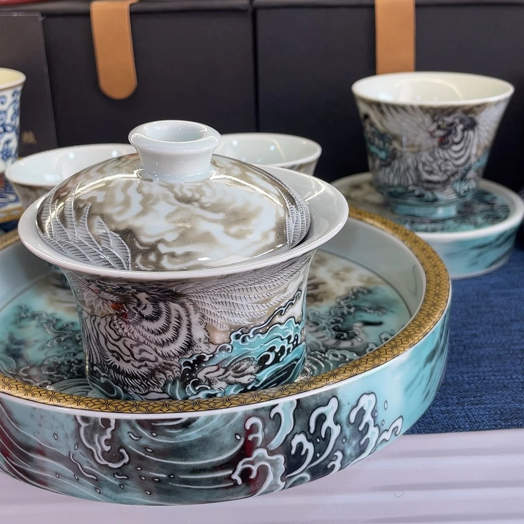 陶景德陶瓷盖碗茶具