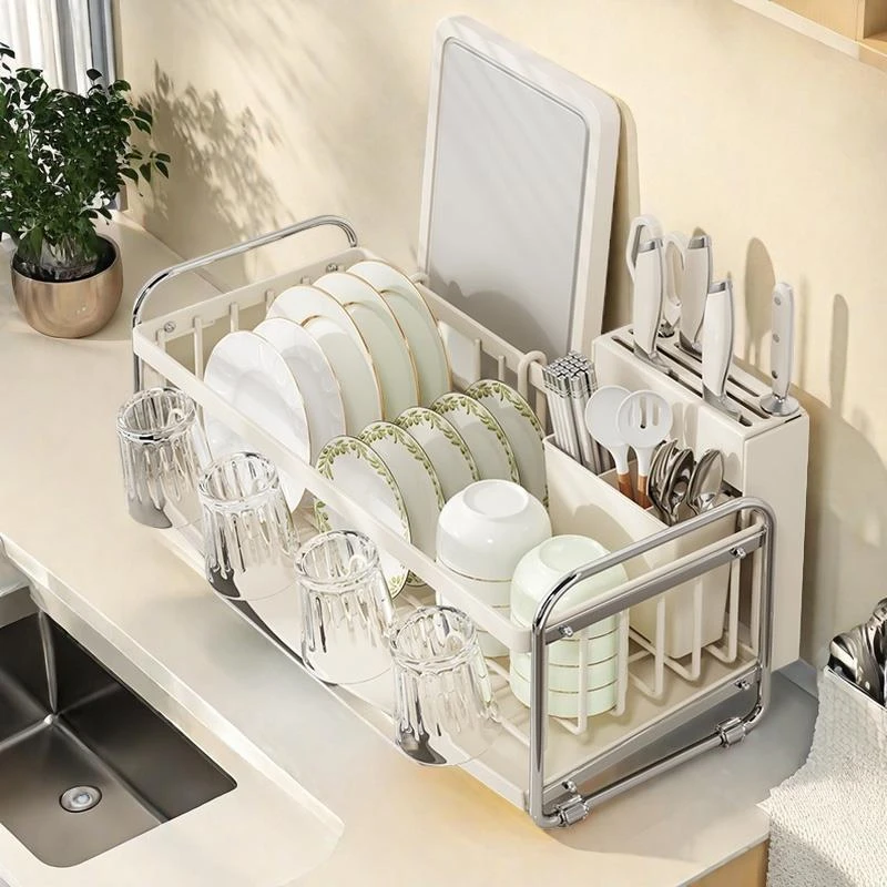 家用不锈钢碗碟收纳架厨房水槽置物架超窄沥水碗架放碗盘碗筷碗篮