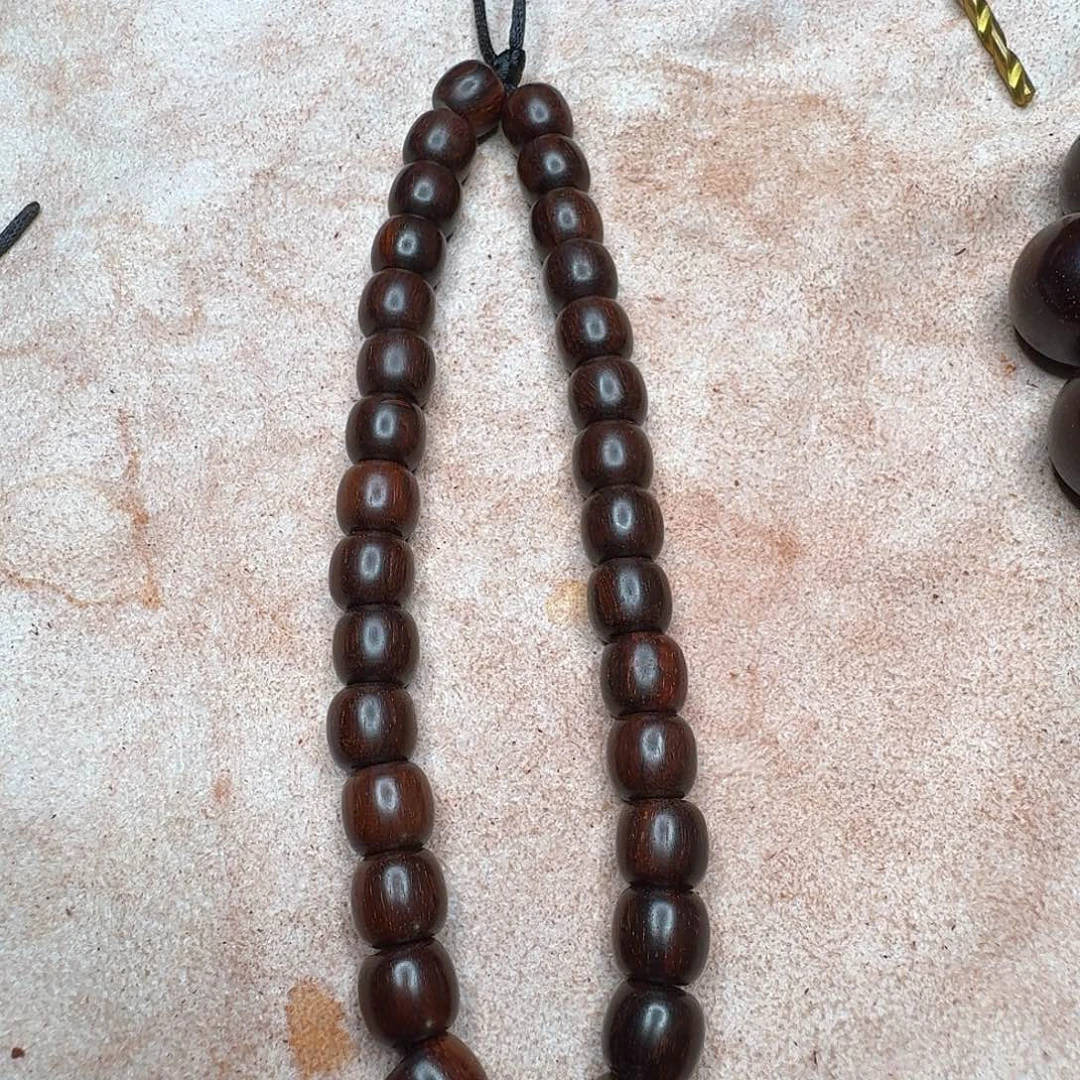 檀香紫檀（小叶紫檀）1.0/31藏传老型珠2.0喇叭孔拆房老料无科技