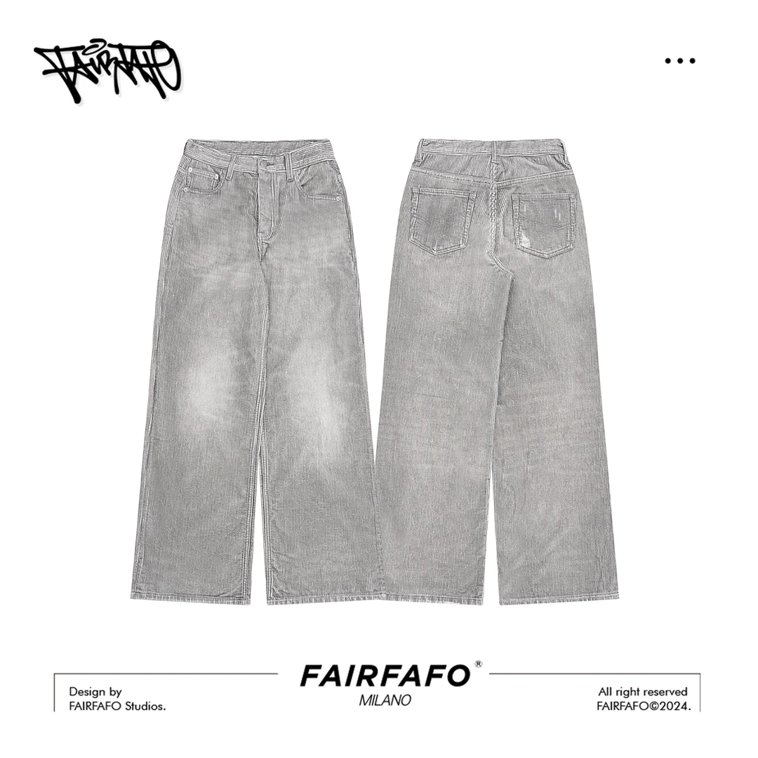 FAIRFAFO林肉肉【复古宽松直筒裤】阔腿牛仔时尚水洗牛仔HT24KZ908
