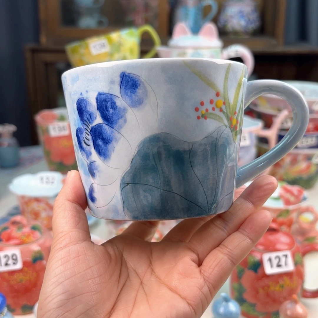 景德镇手绘高温釉下彩陶瓷茶具