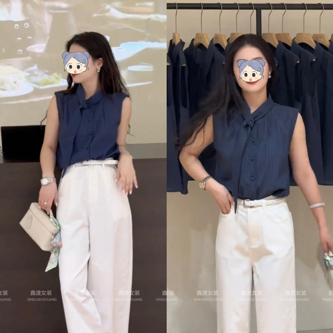 2025夏季新款时尚显瘦气质女士网红洋气两件套百搭款D21071