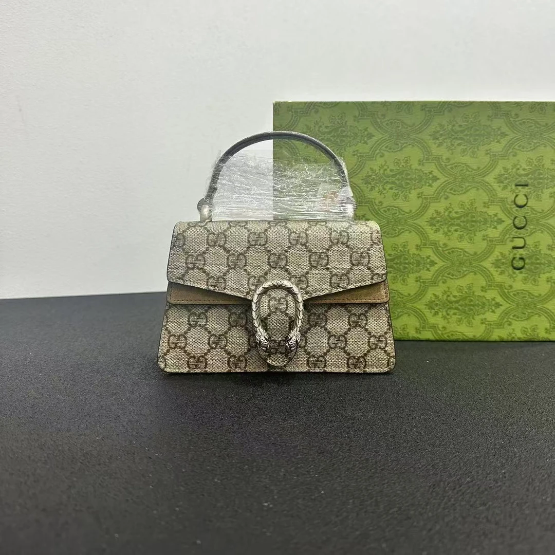 未使用 GUCCI/古驰 壹所奢品/gucci酒神邮差mini单肩斜跨包/闲置