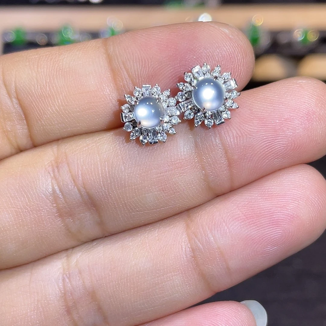 翡翠18K金镶嵌耳饰