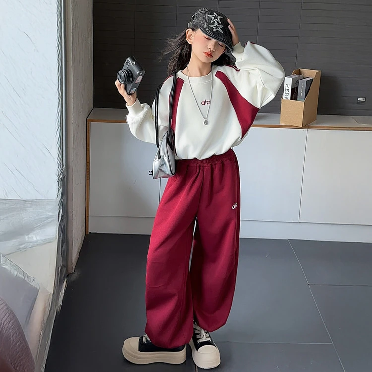 女童卫衣套装秋季2025新款儿童早秋运动衣服女孩大童洋气炸街秋装