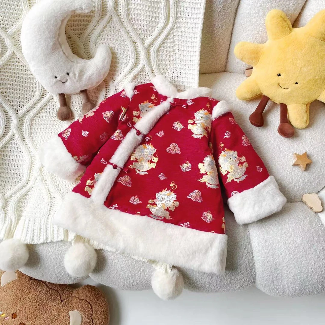 【现货】儿童冬季加厚喜庆中国风女宝拜年服XXB23001