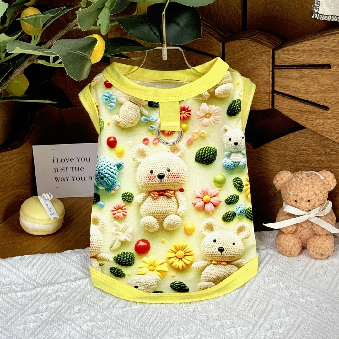 可爱风宠物衣服泰迪tactic猫猫狗狗印花透气防掉毛春款服装立体