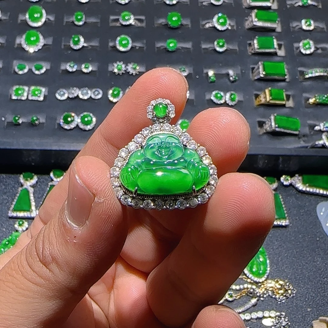 翡翠银S925镶嵌颈饰