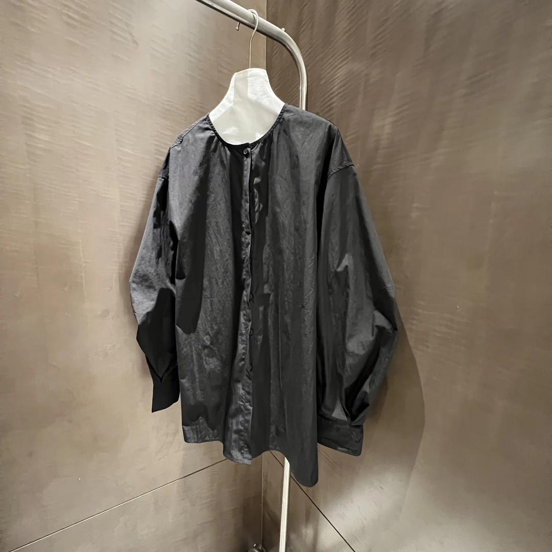 lulu-设计师款长袖灯笼袖衬衫女