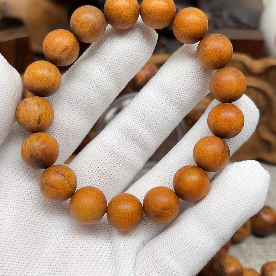 贡木印贡手链1.2圆珠橙红