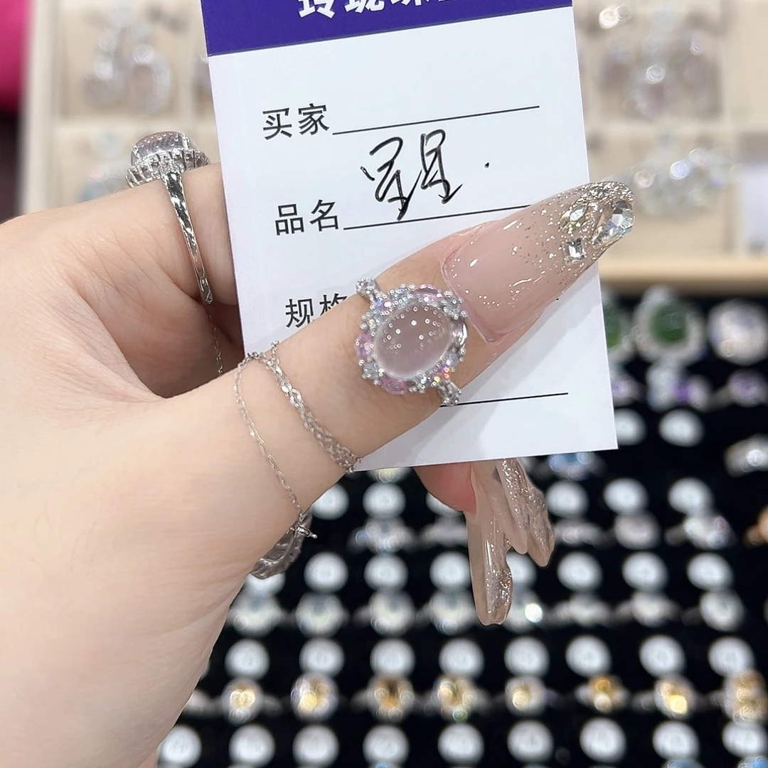 星***了黄晶戒指银S925镶嵌戒指