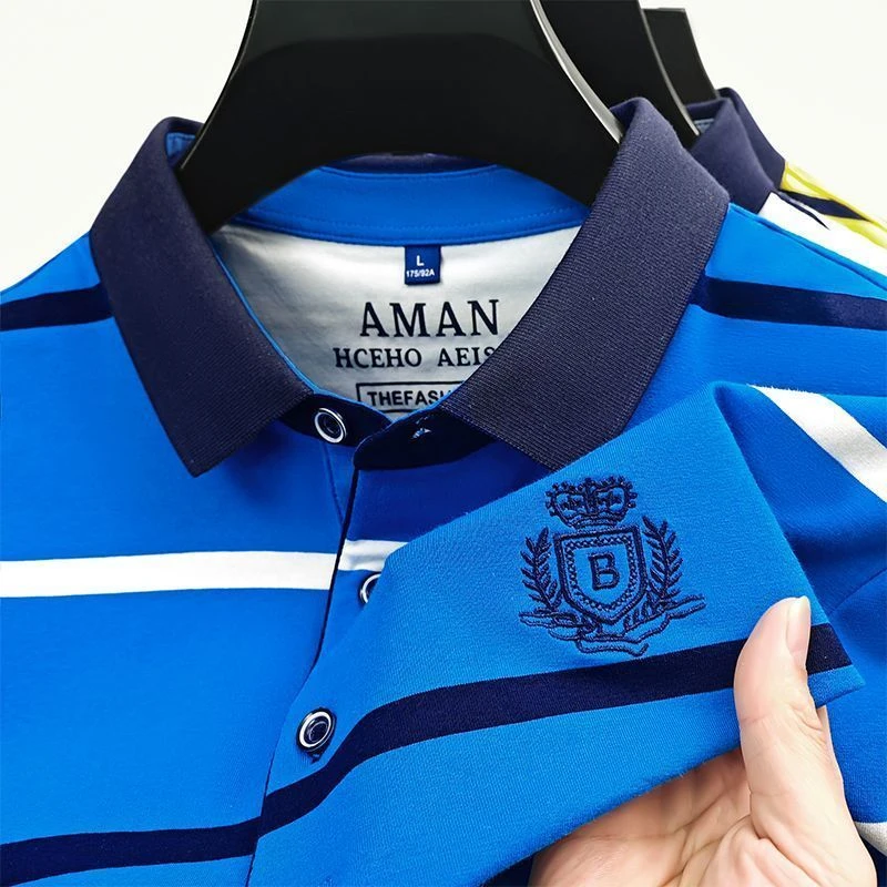 【夏日上新】爸爸装绣花透气POLO衫短袖男装沉稳潮流高颜值休闲装