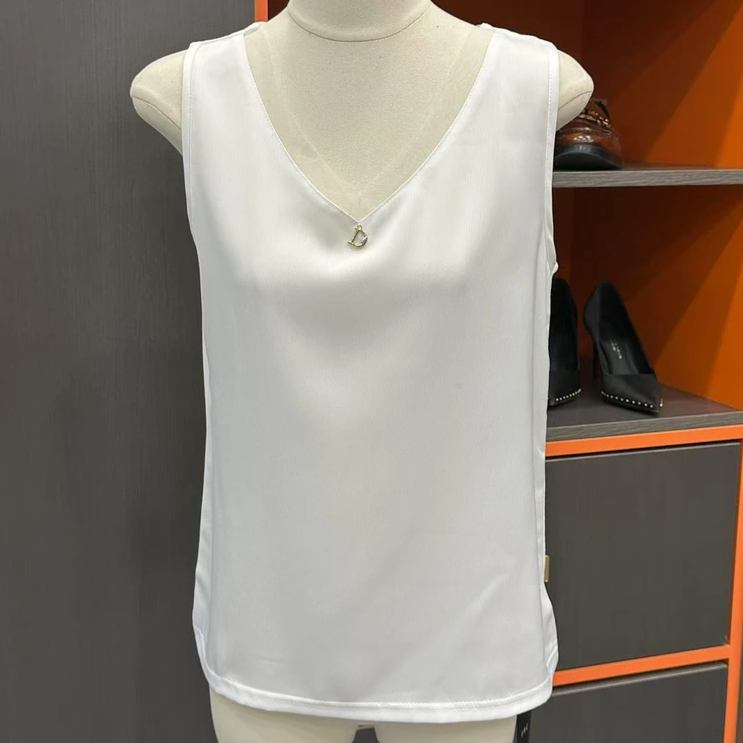 【ZM纵美】时尚百搭外穿修身显瘦网纱拼接缎面吊带23806