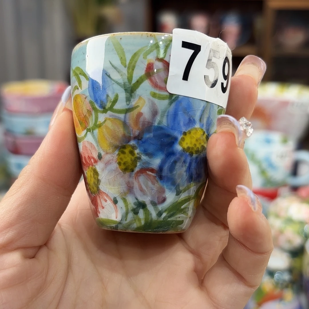 瓷片景德镇手绘高温釉下彩陶瓷茶具