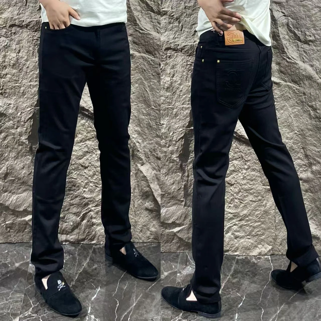 【不褪色牛仔】秋冬男士修身夏季直筒牛仔裤黑色锁色牛仔裤6837