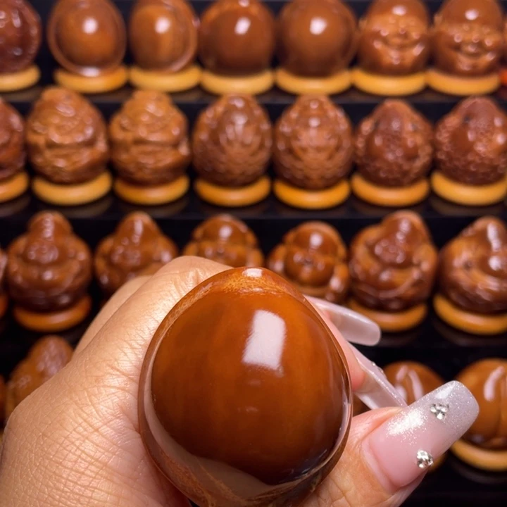 橄榄核把件一***串橄榄雕刻