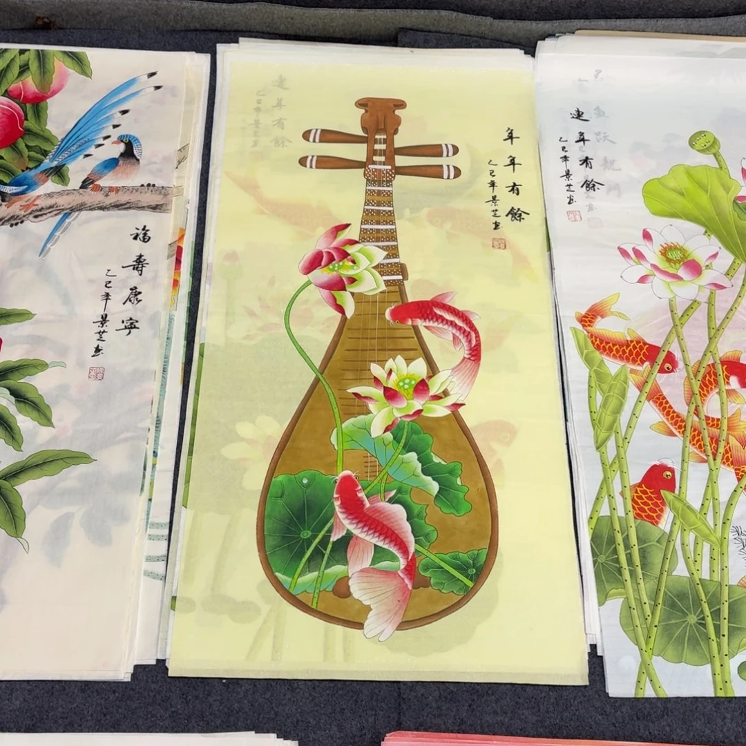 国画100×50工笔手绘画画画