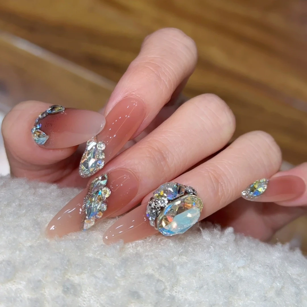 白昼 施家全华 纯手工定制穿戴甲美甲成品美甲贴片10片