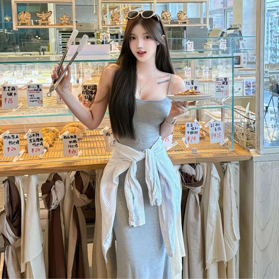 纯欲性感吊带连衣裙女夏辣妹Skims修身显瘦小众高级感包臀长裙子