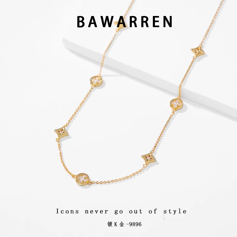 Bawarren 9896-【时尚老花】轻奢百搭项链