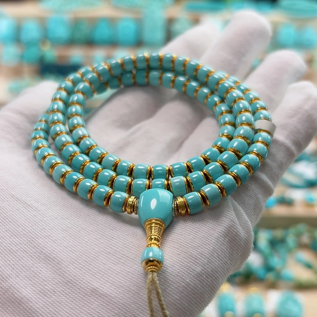 绿松石18K金镶嵌珠宝奇石