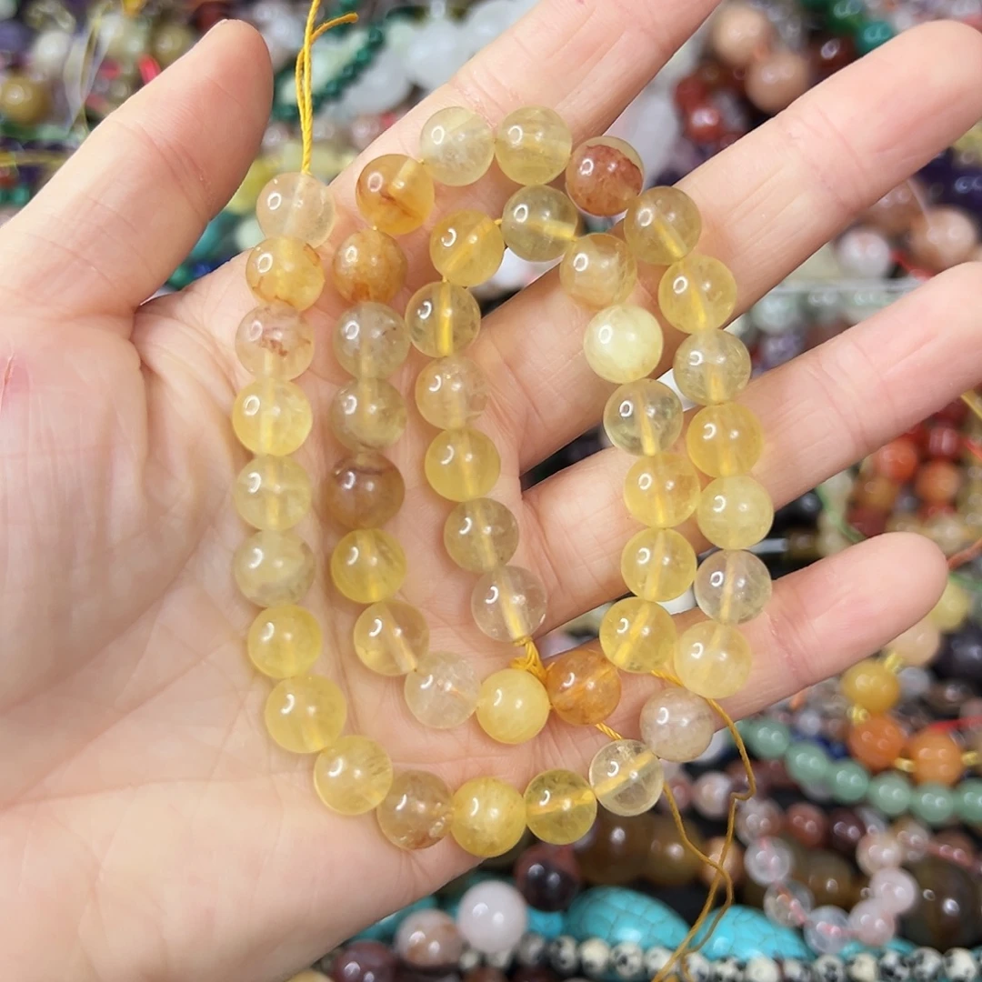 玛瑙/玉髓合金珠宝半成品 卡8黄莹石一条