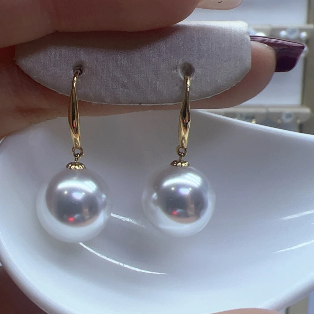 淡水珍珠耳饰18K金镶嵌
