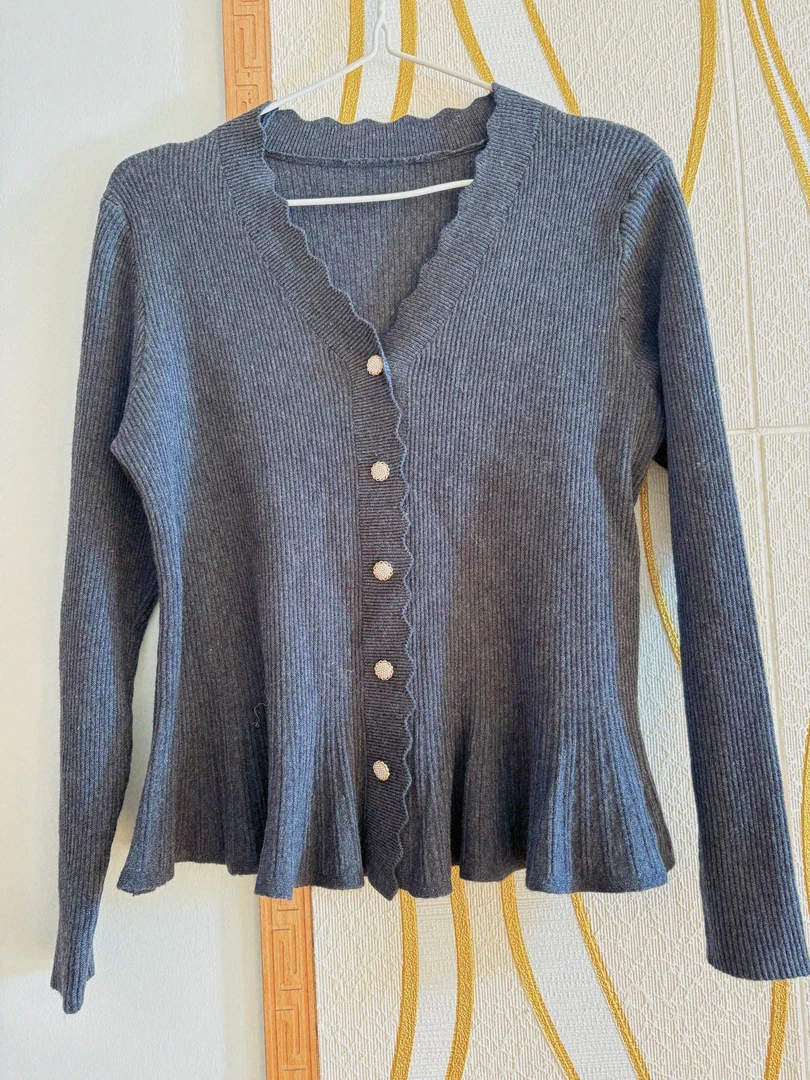 上衣毛针织衫外搭针织短款秋冬短款针织开衫修身女