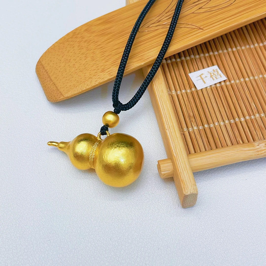 合金吊坠 线下同款古法精工光面实心大号葫芦吊坠 福禄运转