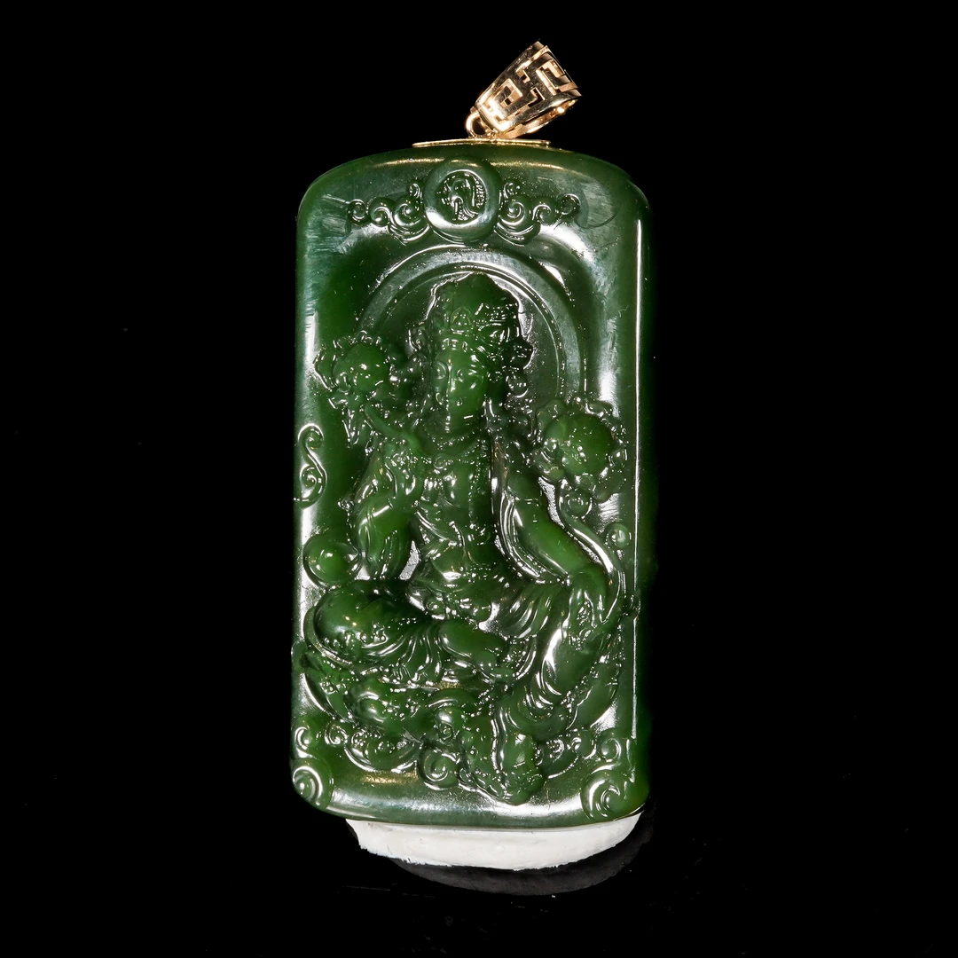 LOT.041和田碧玉人物牌/X3563