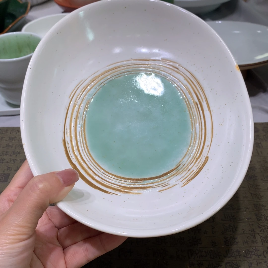 陶景德镇粗陶复古盘碗微瑕