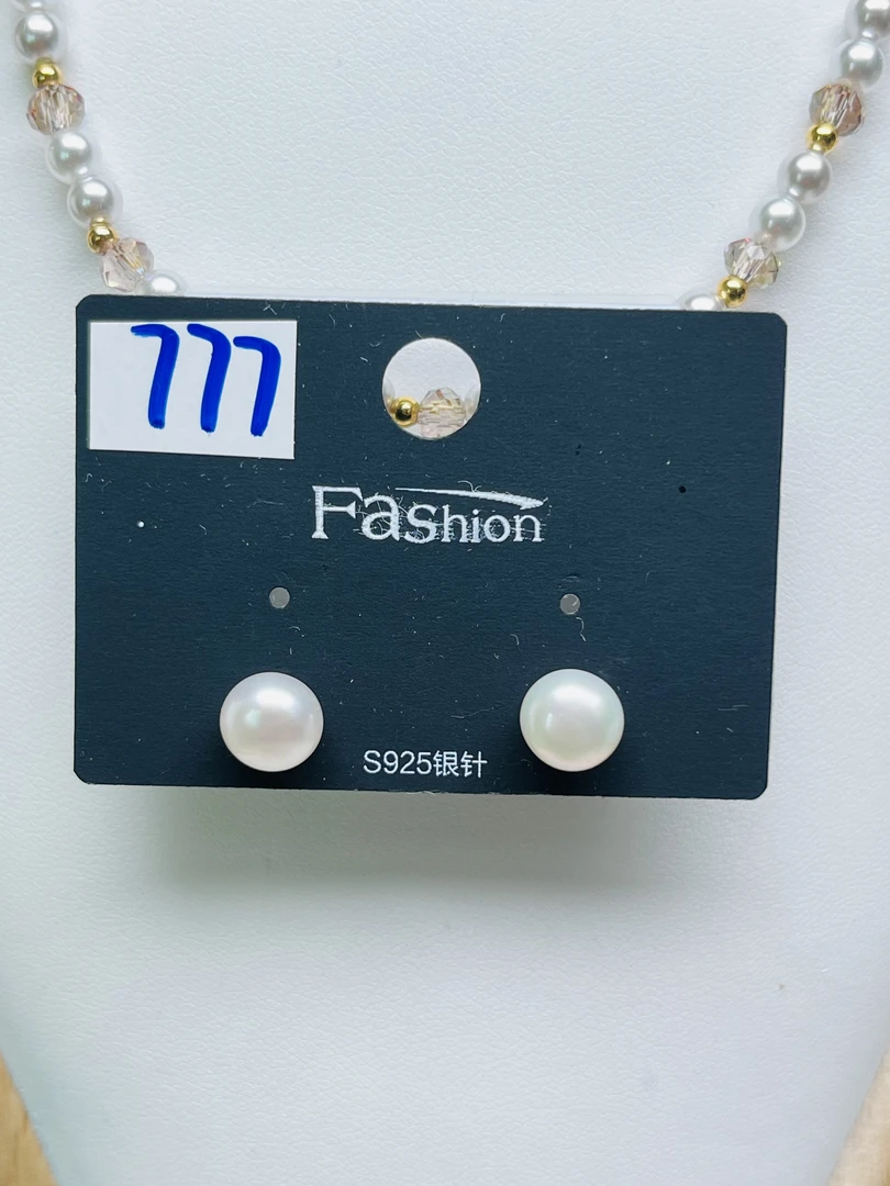 铜合金耳饰 珍珠耳钉手工时尚可爱宝宝复古彩色素款气质百搭国风