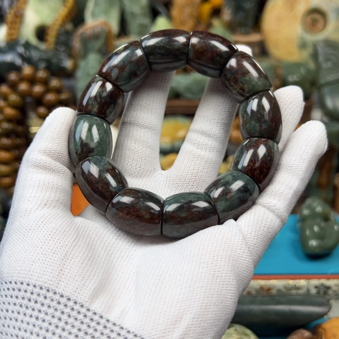 蒙***王岫岩河磨玉（透闪石质玉）未镶嵌手串