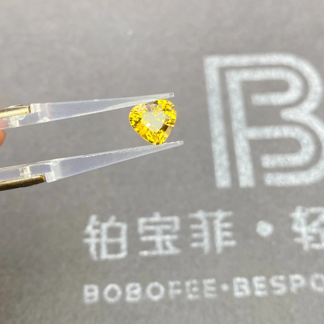 天然柠檬黄碧玺戒面 精切全净玻璃体彩色宝石 2.87ct 支持定制
