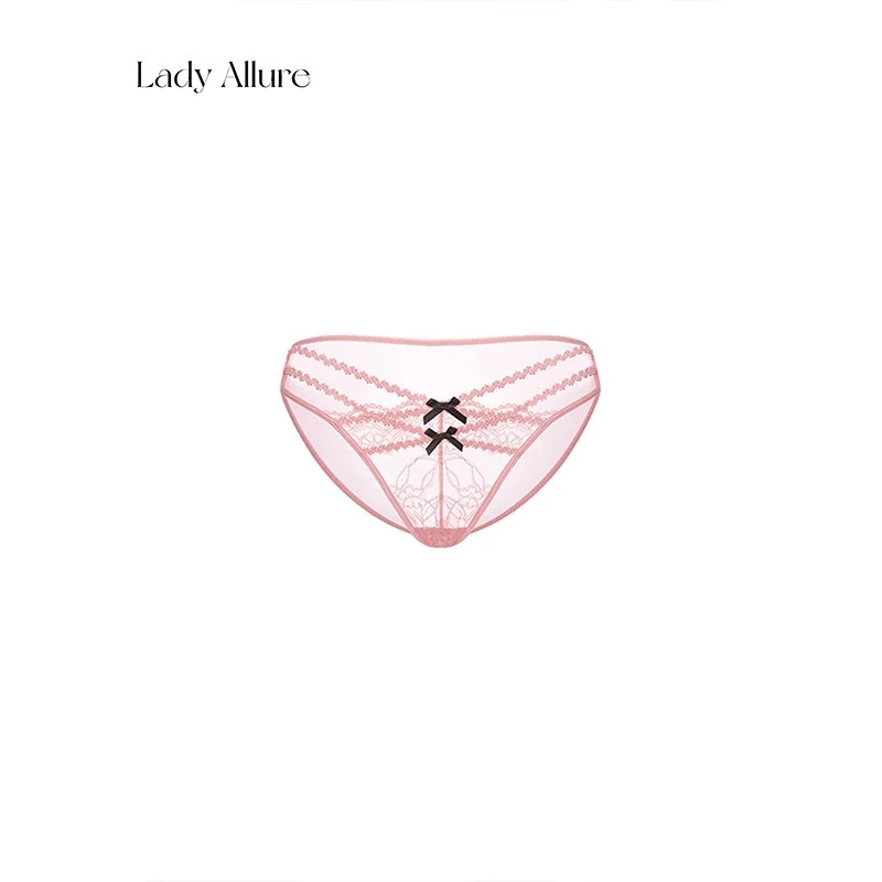「LA」小甜娇*纯欲细带镂空交叉蝴蝶结性感网纱透视棉裆内裤女