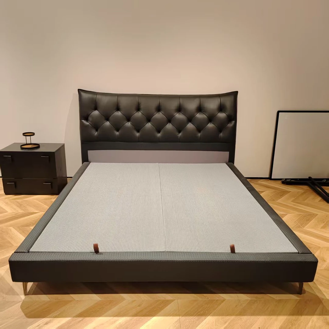 【Galn+】现代极简床主卧家用小户型大床真皮家具