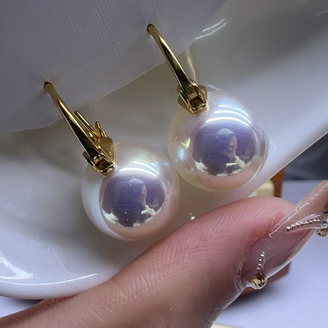 银S925镶嵌耳饰淡水珍珠