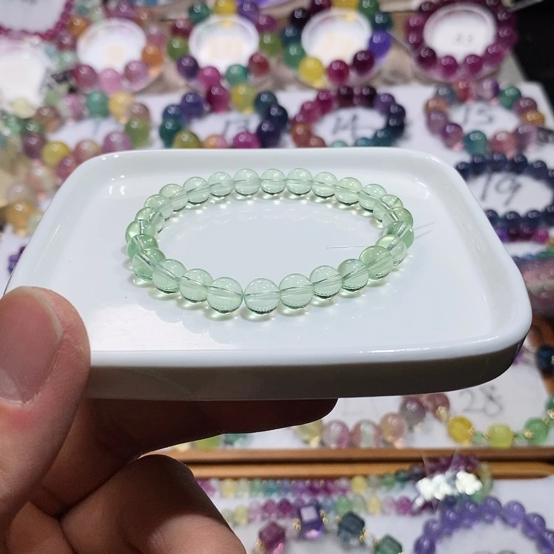 萤石手链未镶嵌薄荷绿小单圈