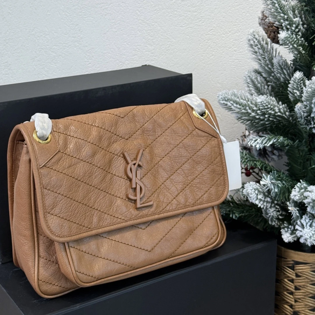 99新 YSL/圣罗兰 Niki 中号 焦糖棕色 0721
