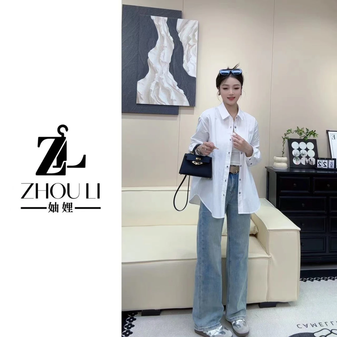 妯娌甄选【小清新~】2025新品设计感数字小众休闲百搭宽松长袖衬衫