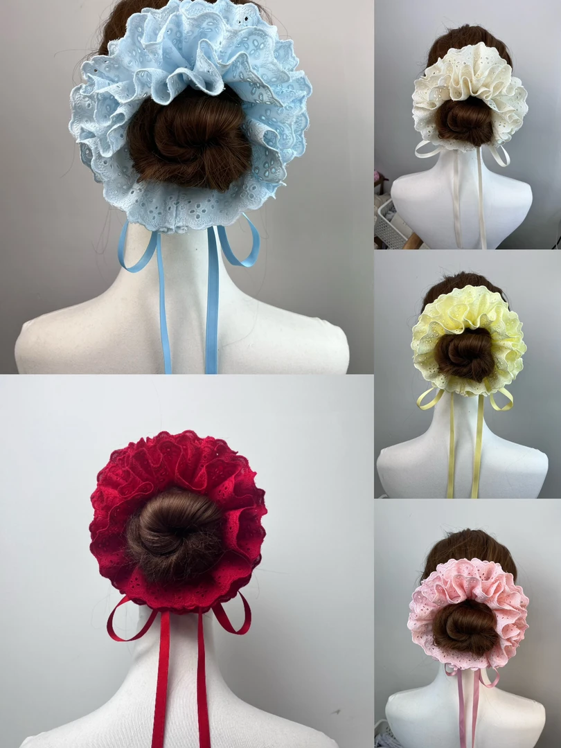 【纯手工定制】抽绳款多色蕾丝发圈手工制品默认微瑕no退no换（达人）