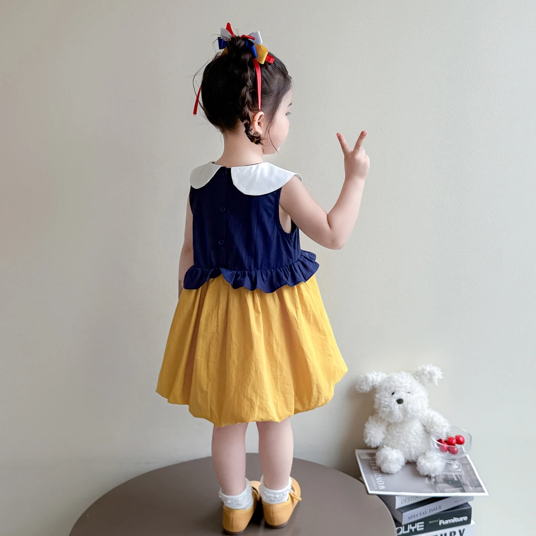 韩版网红女童娃娃领白雪公主连衣裙夏季2025新款六一演出服童装潮