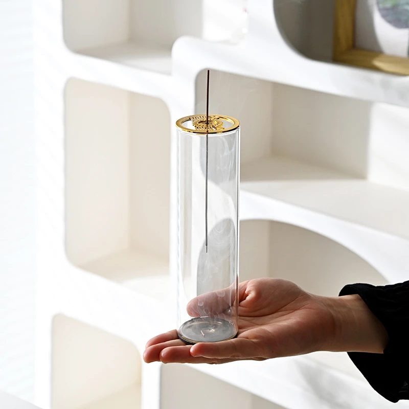 线香禅意山河伸缩玻璃创意香日月插香炉摆件薰炉檀香炉香倒挂香器