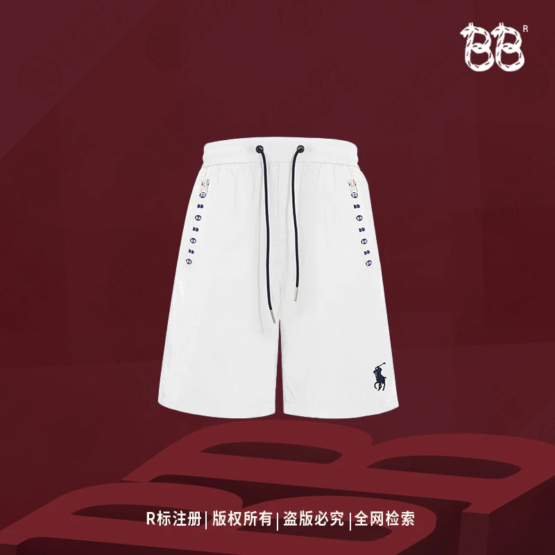 BB 欧式经典短裤夏季刺绣拉链五分休闲运动短裤 BB2887