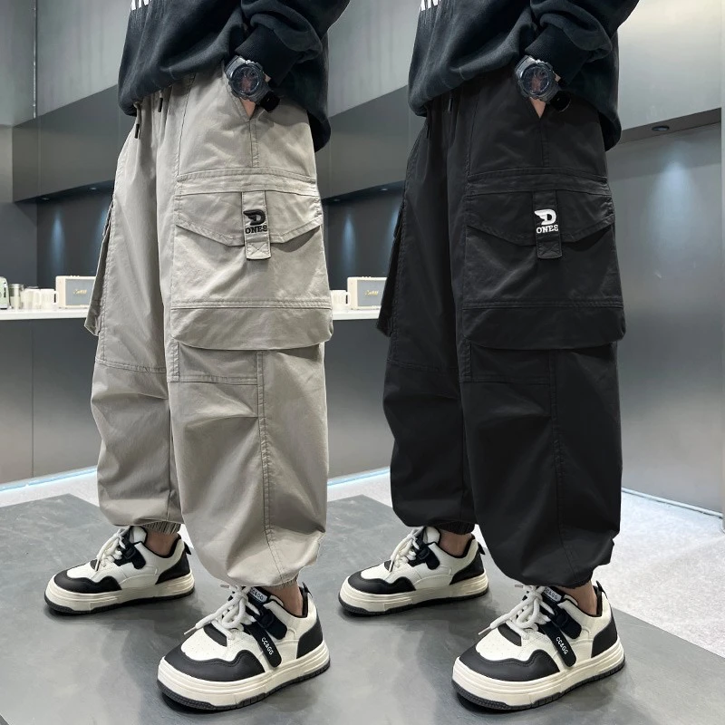 男童春秋季儿童宽松裤子2025新款春装工装裤中大童休闲百搭长裤潮