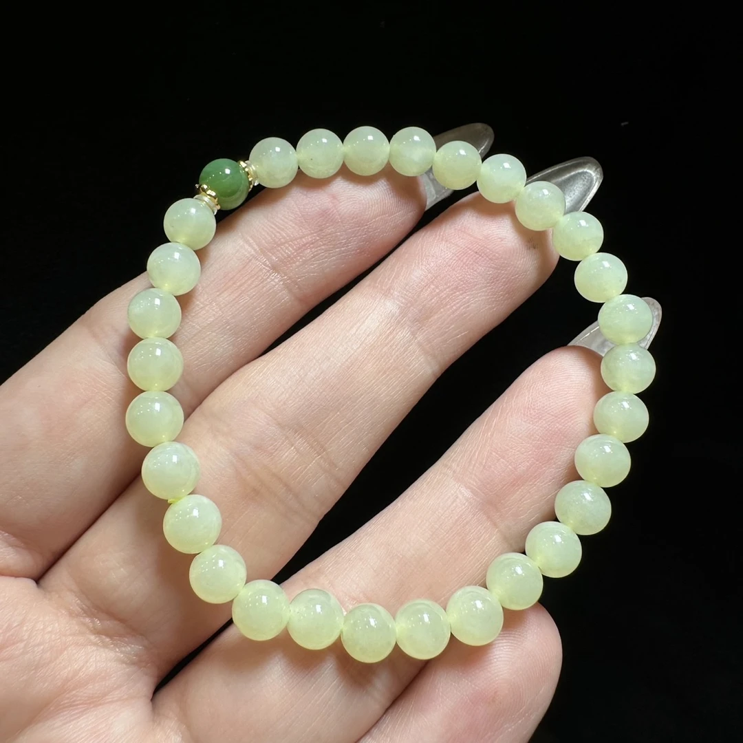 和田玉手串   约6mm