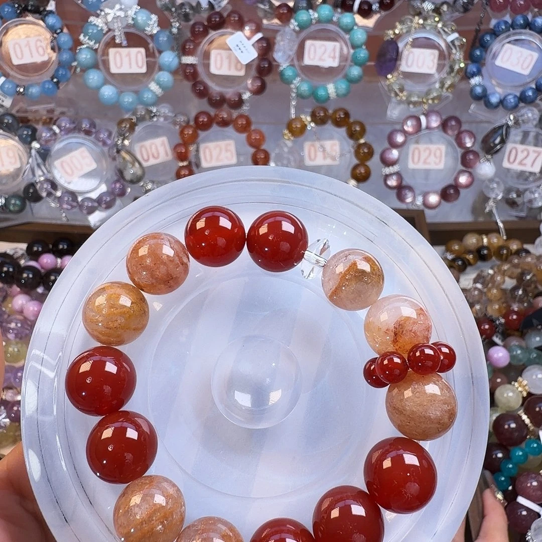 水晶手链合金红马老➕千层