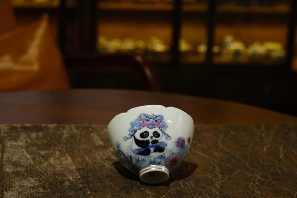 H冉月观隐可可爱爱熊猫六方杯